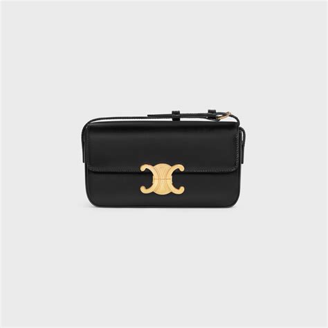 celine triomphe black shoulder bag